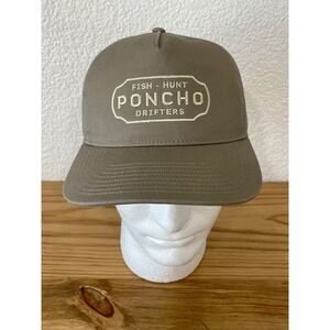 Poncho Outdoors Hat Cap Snap Back Khaki Fish Hunt Drifters Baseball Mens Logo